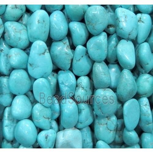 blue Assembled Turquoise chip beads, freeform