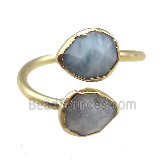 Aquamarine Rings, gold plated