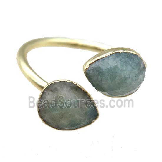 Amazonite Rings, gold plated