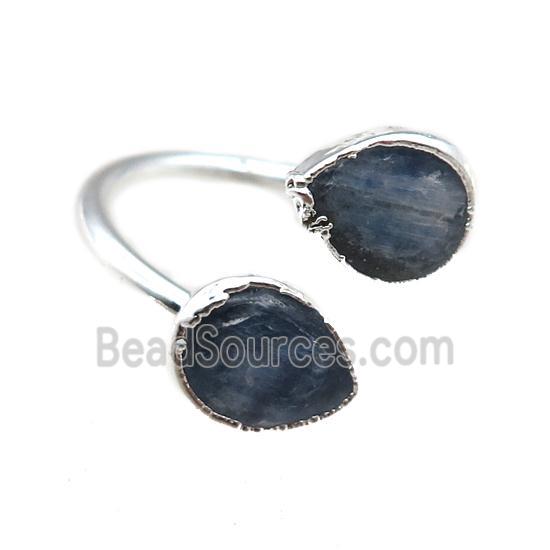 blue Kyanite Rings, silver plated