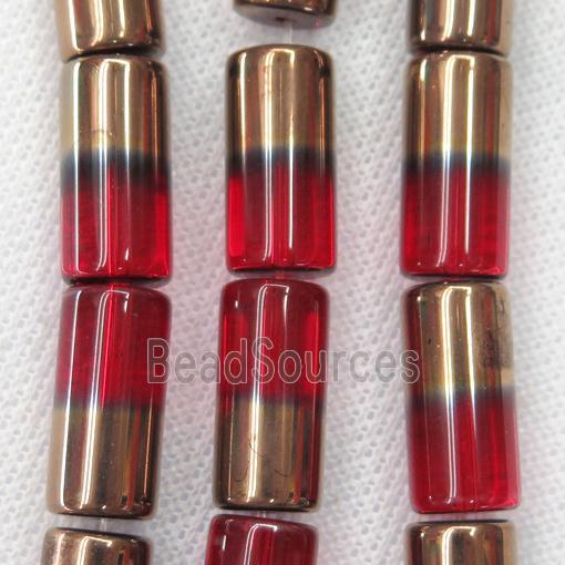 red Jadeite Glass tube beads