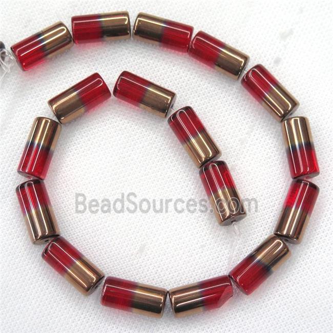 red Jadeite Glass tube beads