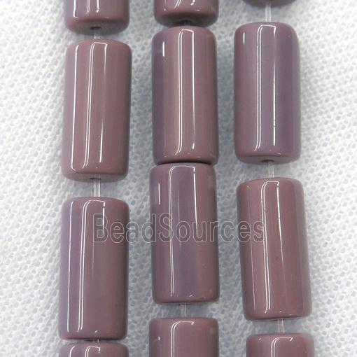 purple Jadeite Glass tube beads