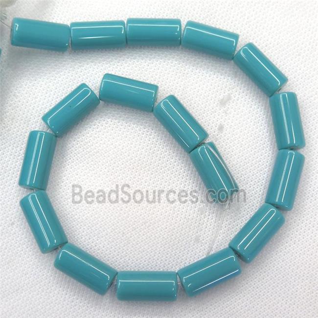 green Jadeite Glass tube beads