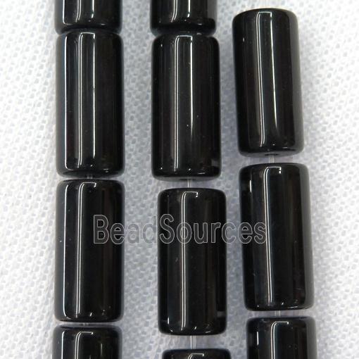 black Jadeite Glass tube beads