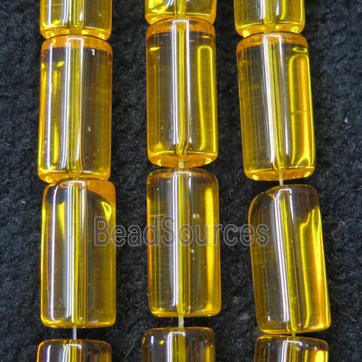 gold Crystal Glass tube beads