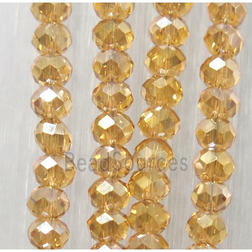 champagne chinese crystal glass beads, faceted rondelle