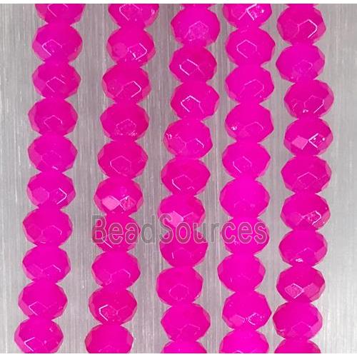 hotpink chinese crystal glass beads, faceted rondelle