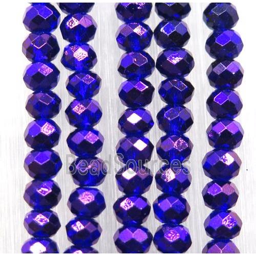 purple chinese crystal glass beads, faceted rondelle