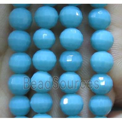 Chinese crystal glass bead, faceted round