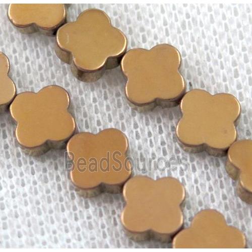 brown Hematite Clover Beads