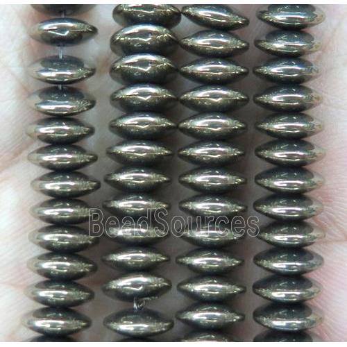 hematite heishi disc beads, pyrite color