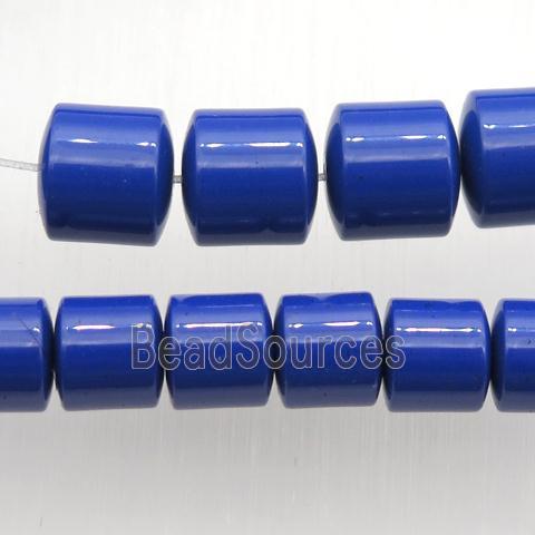 Taiwan Hokutolite Beads, tube, blue treated