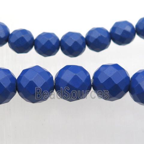 Taiwan Hokutolite Beads, faceted round, blue treated