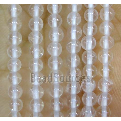 tiny clear quartz beads, round