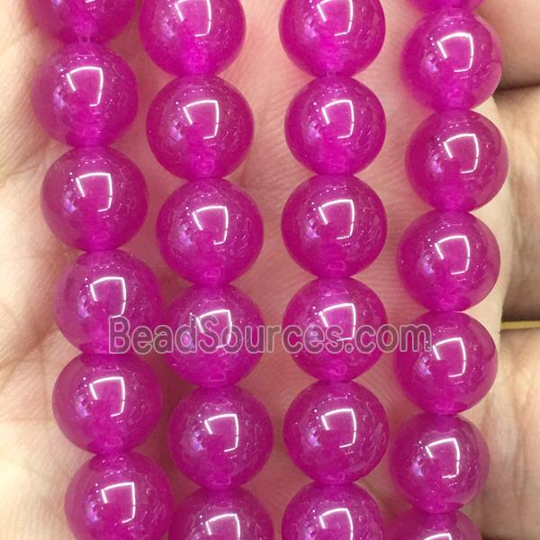 hotpink Malaysia Jade beads, round