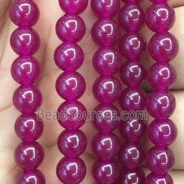 hotpink Malaysia Jade beads, round