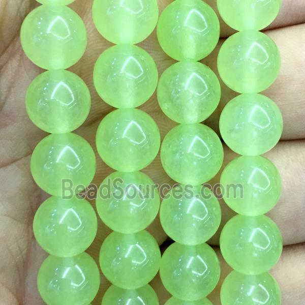 olive Malaysia Jade beads, round