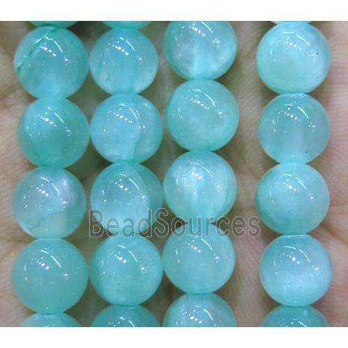 jade bead, round, stabile, aqua