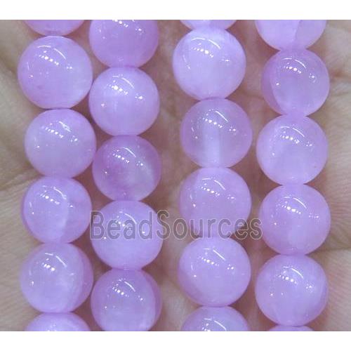 jade bead, round, stabile, lt.purple