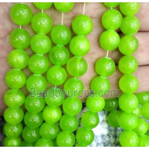 olive jade bead, round, stabile