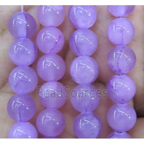 lavender jade bead, round, stabile