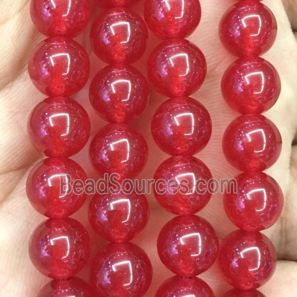 red Malaysia Jade beads, round