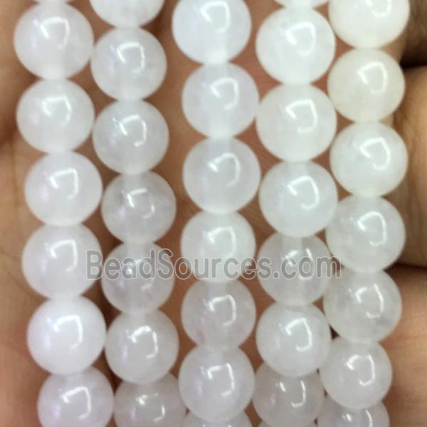 white Malaysia Jade beads, round