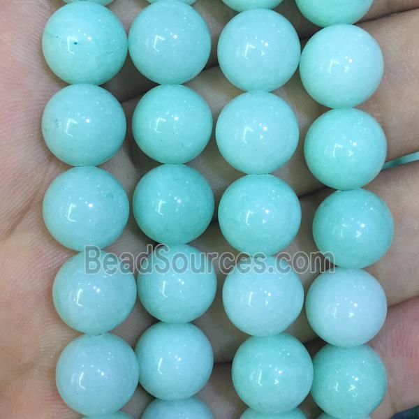 round Quartzite Jade Beads, green