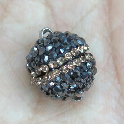 Magnetic Clasp paved rhinestone, copper