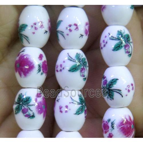 Porcelain barrel beads