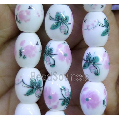 Porcelain barrel beads