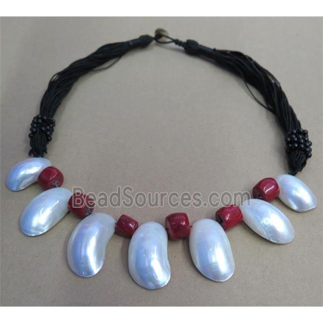 freshwater shell pearl necklace collar