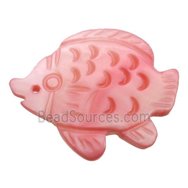 lt.red shell fish pendant