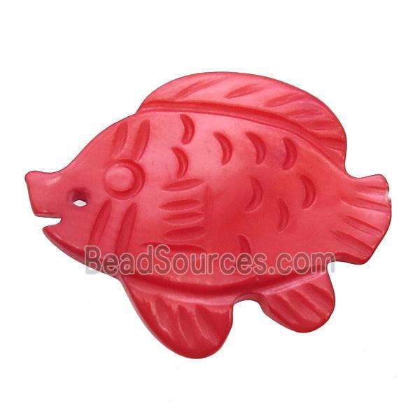 red shell fish pendant