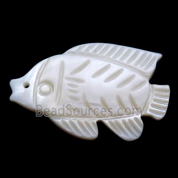 white shell fish pendant