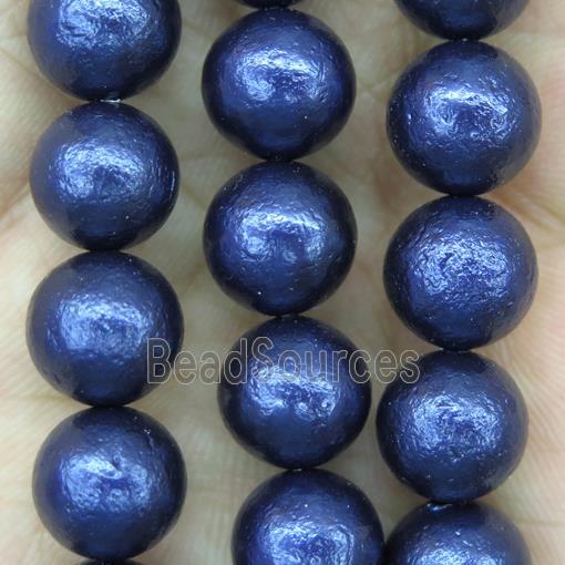 lavender round Pearlized Shell Beads, rough