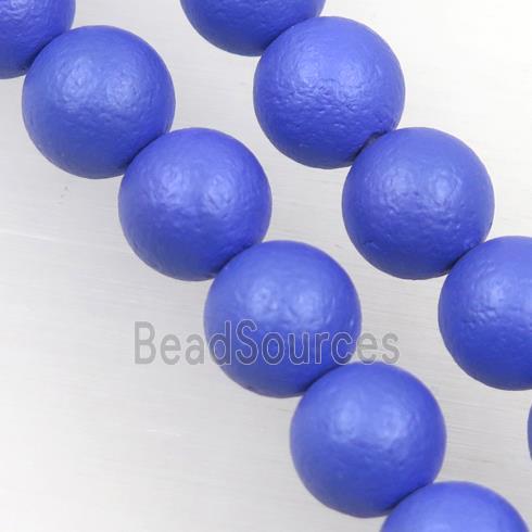 round matte lavender pearlized shell beads