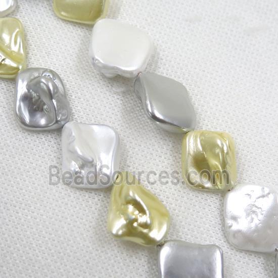 baroque style freshwater shell beads, freeform, mix color