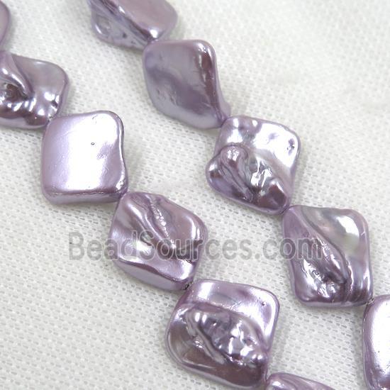 baroque style freshwater shell beads, freeform, purple