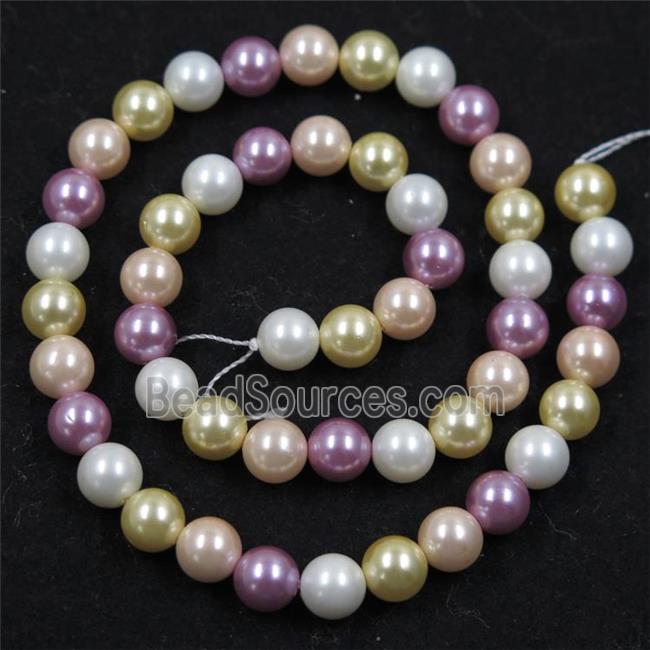 white Pearlized Shell silkworm Beads