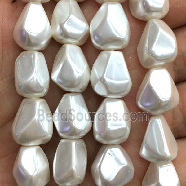 pearlized shell beads, freeform