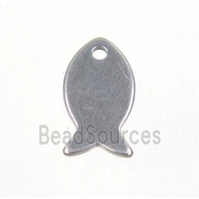 raw stainless steel fish pendant