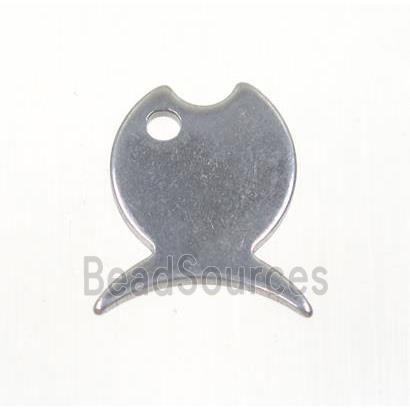 raw stainless steel fish pendant