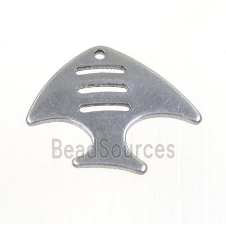 raw stainless steel fish pendant