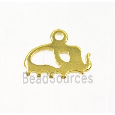 stainless steel elephant pendant, gold plated