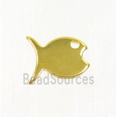 stainless steel fish pendant, gold plated