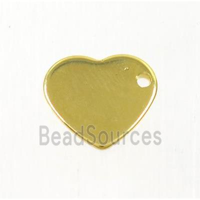 stainless steel heart pendant, gold plated