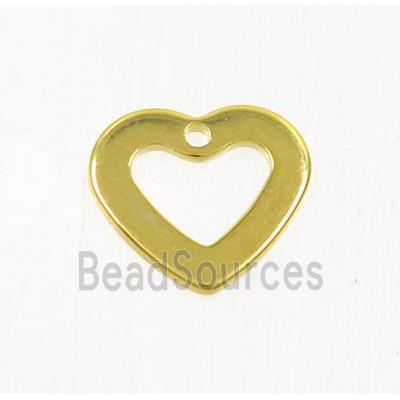 stainless steel heart pendant, gold plated