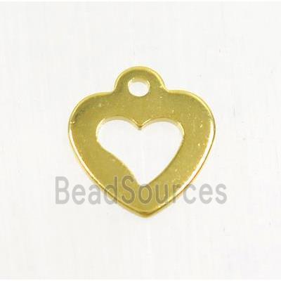 stainless steel heart pendant, gold plated